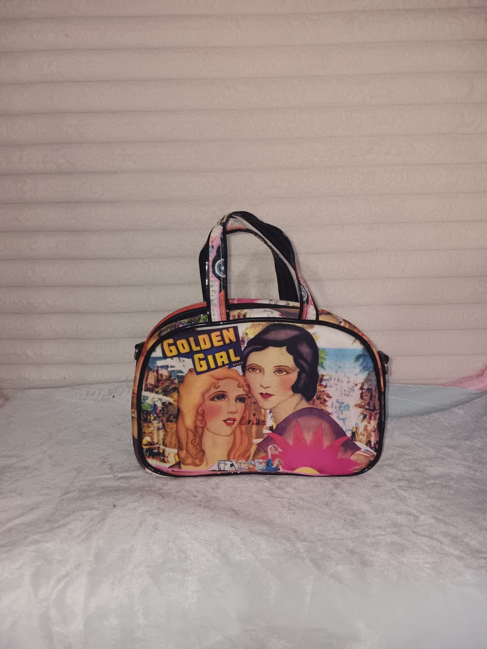 Golden Girl Graphic Mini Tote Bag - Pink Multicolor
